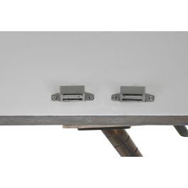 DKD Home Decor Buffet Blanco Dorado Madera Mango y Metal, 152x43x84 cm, 4 Puertas, 2 Estanterías, Hecho a Mano y Desmontable