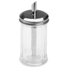 Home Deco Factory Chandeleur Dispensador Azúcar Bote Cristal con Tapa Metálica 275 Ml