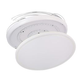 Ventilador de Techo 59W 6980lm Blanco, 4 Aspas Desplegables Ø107cm, Luz 3 Colores, Control Remoto y Regulación Intensidad