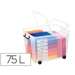 Cep Contenedor Plástico 75 Litros 485x600x415 mm Transparente con Tapa Hermética y 4 Ruedas Precio: 44.9499996. SKU: B1A7EDD3D2