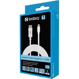 Sandberg Cable de Vídeo DisplayPort a Mini DisplayPort 1.4 8K 60Hz 2m para Conexión de Pantalla Ordenador y Monitor