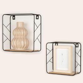 Estantería Max Home Hierro Madera MDF 25 x 25 x 10 cm (6 Unidades)