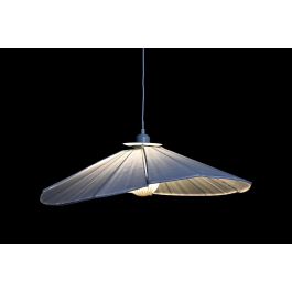 DKD Home Decor Lámpara Techo Oriental Blanco Metal y Lino 68 x 68 x 21 cm