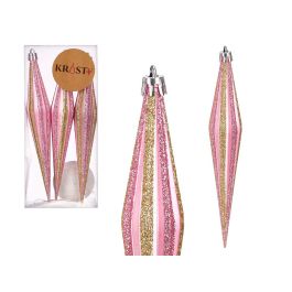 Set 3 Adornos Navidad Rosa Claro 17 cm Krist+ - PVC, Cobre (12 Unidades) Precio: 59.69000059. SKU: B1KJ8EC9EX