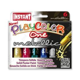 Playcolor Témperas Sólidas Metallic One Barra 10 gr - Estuche de 6 Colores Metálicos - No Arruga el Papel, Uso Escolar Precio: 5.50000055. SKU: B12HFRPM6J