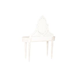 DKD Home Decor Tocador Romántico Beige con Espejo, 1 Cajón, Madera de Mango y MDF, 114x44x141 cm