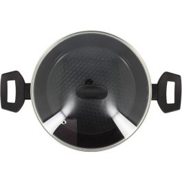 Menastyl 6020647 Horno Holandés de Aluminio Forjado 24 cm Negro Apto para Todo Tipo de Fuegos Incluida Inducción