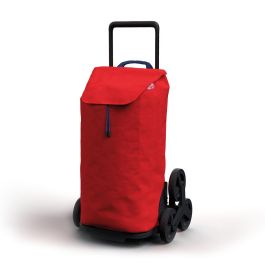 Gimi Carro de la compra Tris Urban rojo 52L, estructura de acero, bolsa de poliéster, carga máxima 30kg