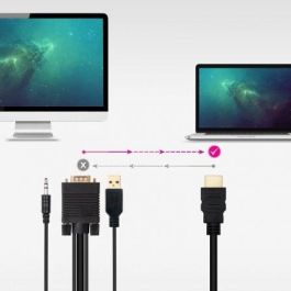 Cable Conversor Nanocable 10.15.4350/ HDMI Macho - VGA Macho - Jack 3.5 Macho - USB Macho/ 1.8m/ Negro Cable Conversor Nanocable 10.15.4350/ HDMI Macho - VGA Macho - Jack 3.5 Macho - USB Macho/ 1.8m/ Negro