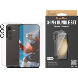 PanzerGlass Pack 3 en 1 para Samsung Galaxy S24 Ultra-Wide Fit con EasyAligner Vidrio Templado Protector de Pantalla