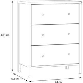 IPSARION IPQZ2111 - Mueble de Baño Blanco - 3 Cajones - L64 x P40 x H83 cm