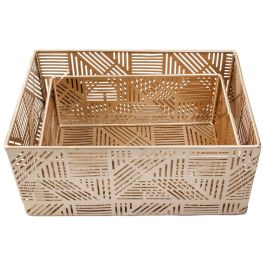 Home Deco Factory Juego De 2 Cestas Doradas Plástico