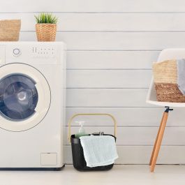 Inde Cesta Organizadora Cuadrada con Asa de Madera Confortime 25,4 x 26,3 x 18 cm