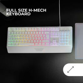 Ratón Gaming Mars Gaming MK124WES Blanco Qwerty Español