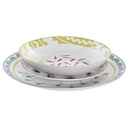 DKD Home Decor Vajilla Porcelana Colonial Colección África Gres 18 Piezas Azul Turquesa Apto Microondas y Lavavajillas DKD Home Decor Vajilla Porcelana Colonial Colección África Gres 18 Piezas Azul Turquesa Apto Microondas y Lavavajillas