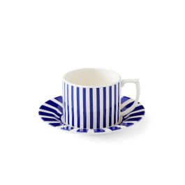 Spode Steccato Taza de té con plato, juego de 4 unidades, 290 ml, apta microondas y lavavajillas, hecha en Inglaterra Precio: 152.8351. SKU: B1GMV5PPCT