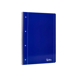 Liderpapel Cuaderno Espiral A4 Micro Serie Azul Tapa Blanda 80 Hojas Liso con Margen 4 Taladros Azul 80gr