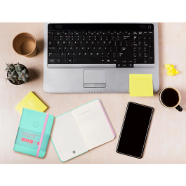 Antartik Cuaderno A7 Tapa Dura Hojas Lisas Rosa y Turquesa 80 Hojas 80gr FSC