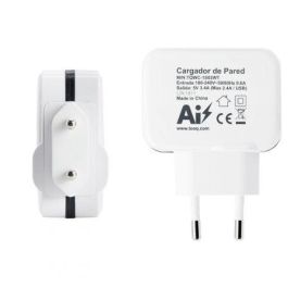 TooQ TQWC-1S02WT Cargador de Pared 2 Puertos USB-A con Control AI 5V 3.4A 17W para Móviles y Tabletas Blanco TooQ TQWC-1S02WT Cargador de Pared 2 Puertos USB-A con Control AI 5V 3.4A 17W para Móviles y Tabletas Blanco