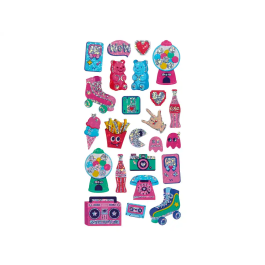 Imaginovo Pegatinas Diseños Surtidos Hobbies con Brillo 214x100 mm para Cuadernos, Agendas, Portátiles y Móviles, PVC