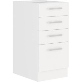 Atlas ATLAS40D4S Mueble bajo con 4 cajones - Decoración blanca - 40cm Ancho - Sin encimera