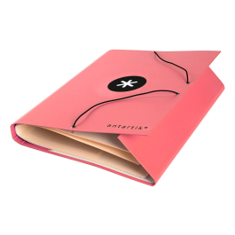 Antartik Carpeta Clasificadora A4 12 Departamentos con Goma Cierre, Cartón Forrado, Color Coral