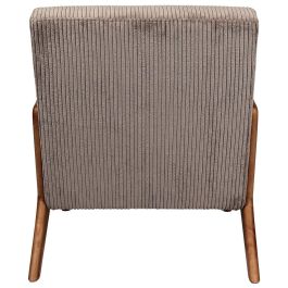 Home Deco Factory Butaca Scott Taupé Colección Cocooning Tapizado Acanalado Poliéster Piel Sintética 64.5x83.5x75 cm