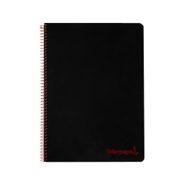 Cuaderno Espiral Liderpapel A5 Micro Wonder Tapa Plastico 120H 90 gr Cuadro 5 mm 5 Bandas 6 Taladros Color Negro