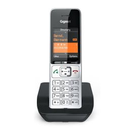 Gigaset COMFORT 500 Teléfono DECT Inalámbrico con Manos Libres, Identificador de Llamadas, 200 Entradas, Negro/Plata