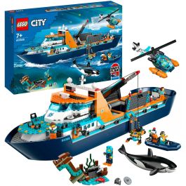 LEGO City 60368 The Arctic Exploration Ship, gran juguete de bote flotante para niños