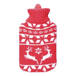 Edm Bolsa de Agua Caliente 2 l Renos Nórdicos con Funda de Lana Roja y Blanca 20 x 1,5 x 34,5 cm Precio: 7.49999987. SKU: B1735YSEDJ