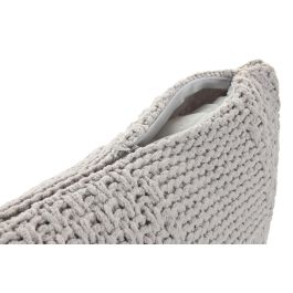DKD Home Decor Cojín Urban Gris Claro de Poliéster 45 x 45 cm (2 Unidades) de Punto con Cremallera 420 grs