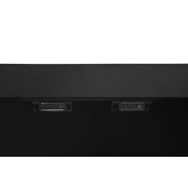 DKD Home Decor Buffet Negro y Natural de Madera de Mango y Ratán con Patas de Metal, 4 Puertas, 2 Estanterías, 160x40x90 cm
