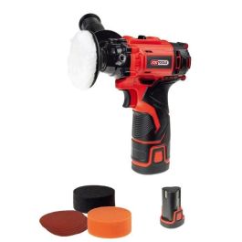 KS TOOLS 515.4760F - Pulidora de coche a batería 12V con 2 baterías de iones de litio de 2000 mAh