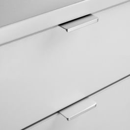 Emuca Lote de 10 tiradores para mueble Picanya, L198mm, intereje 128mm, Aluminio, Anodizado mate