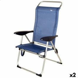 Silla de Playa Aktive Azul marino 47 x 108 x 59 cm (2 Unidades) Precio: 92.50000001. SKU: B1AD3FNKGM