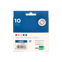 Liderpapel Lacre con Sello de Carta, Juego de 10 Barras de Colores Surtidos (Rojo, Azul, Verde, Plata, Dorado)