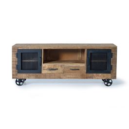 Giner y Colomer Mueble TV Industrial de Madera de Mango y Metal Natural 150 cm