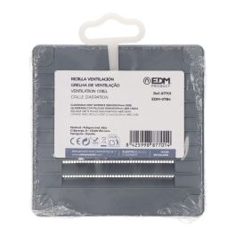 Edm Rejilla de ventilación cuadrada ABS gris 100x100x7mm con tapones y mosquitera