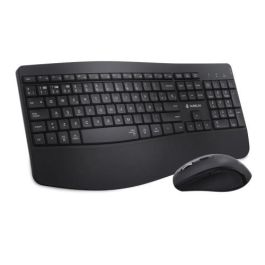 Subblim COMBO DUAL OFFICE PROWAVE BLACK - Pack Teclado y Ratón Ergonómicos Inalámbricos Multidispositivo, Bluetooth 5.3 y USB 2.4G, Recargables, Negro