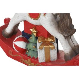 DKD Home Decor Base Soporte Árbol Navidad Tradicional Magnesia Diseño Caballito Multicolor Decoración Navideña 73 x 20.5 x 61 cm