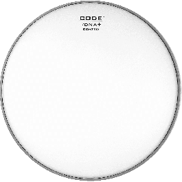 Code Parche Tom DNA Coated 16" Blanco Rugoso, 1 capa de 10 mil para sonido Vintage, cálido y sustain medio. Ideal para Jazz, directo/estudio.