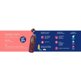 QUOKKA Botella Térmica de Acero Inoxidable 630 ml, Color Slate, con Colgador, Modelo Solid