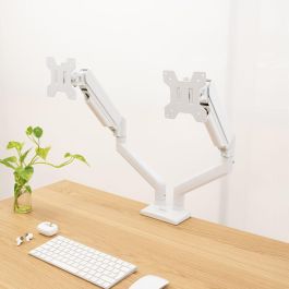TooQ DB1434TNR-W Soporte de Escritorio para Monitor 13"-34" (2 pantallas) Pinza/Atornillado 10kg Blanco