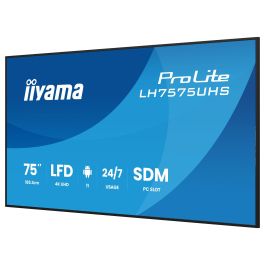 iiyama LH7575UHS-B2AG Pantalla Profesional 75" 4K UHD LCD IPS 3840x2160 Wifi 24/7 3xHDMI DP USB Señalización Digital