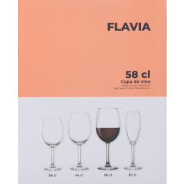 La Mediterranea Copa Vino Flavia 58 cl (7.5 cm x 23 cm) – Ideal para degustación y uso diario (24 Unidades)