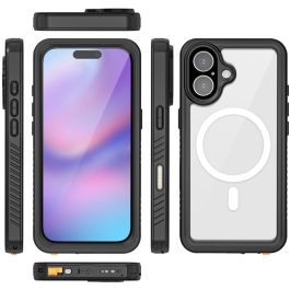 4smarts Funda Impermeable Stark para Apple iPhone 17, Negro/Transparente, Protección Caídas 1.2m, Pantalla 6.3"