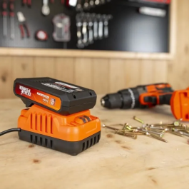 Dual Power Batería 2.0Ah 20V y Cargador 2A POWDP90620 para Herramientas Inalámbricas de 20V