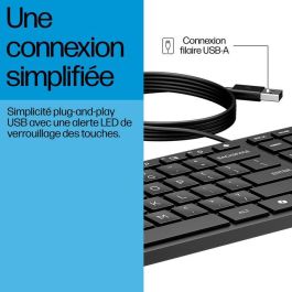 HP 320K Teclado con Cable USB para Escritorio, Diseño Ergonómico Fiable, Cómodo y Layout Húngaro para Productividad