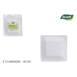 Set de 12 platos cuadrados de cartón natural 18 cm Algon (36 Cajas) Precio: 16.50000044. SKU: B1G7556SV9